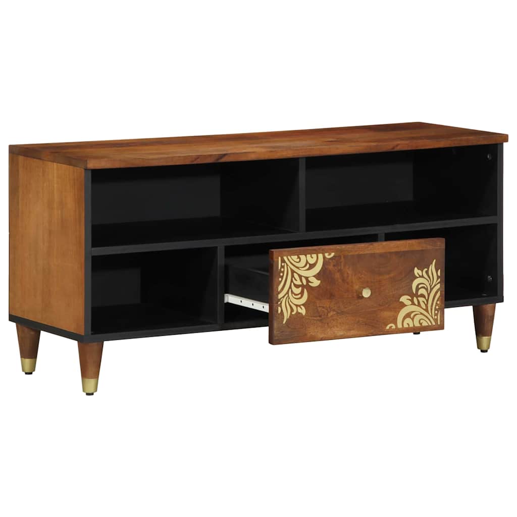 TV Cabinet with Shelf Brown 100 x 33.5 x 46 cm Solid Mango wood