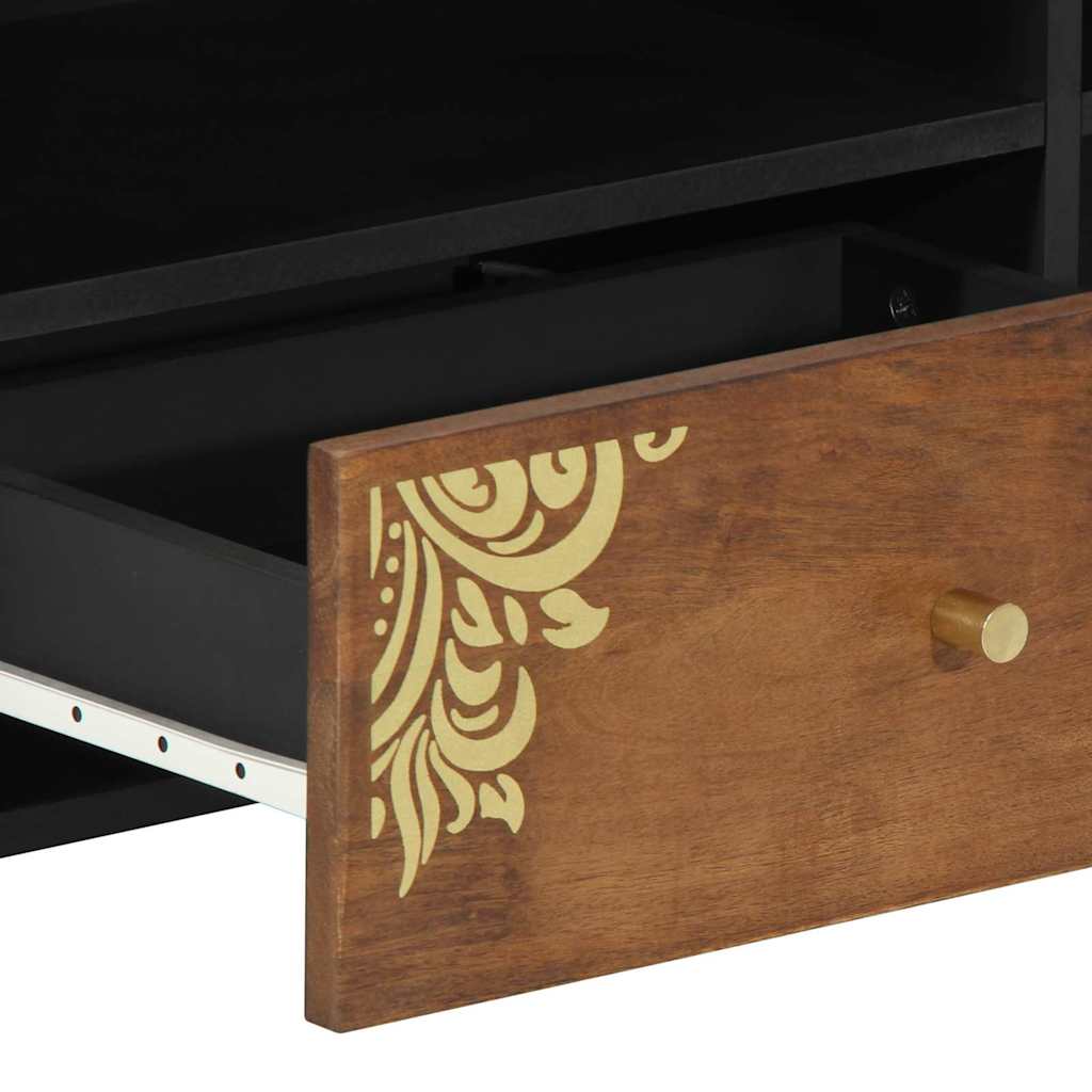 TV Cabinet with Drawer Brown 80 x 33.5 x 46 cm Solid Mango wood