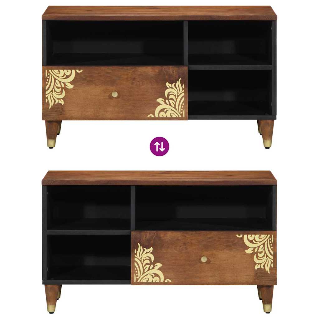 TV Cabinet with Drawer Brown 80 x 33.5 x 46 cm Solid Mango wood