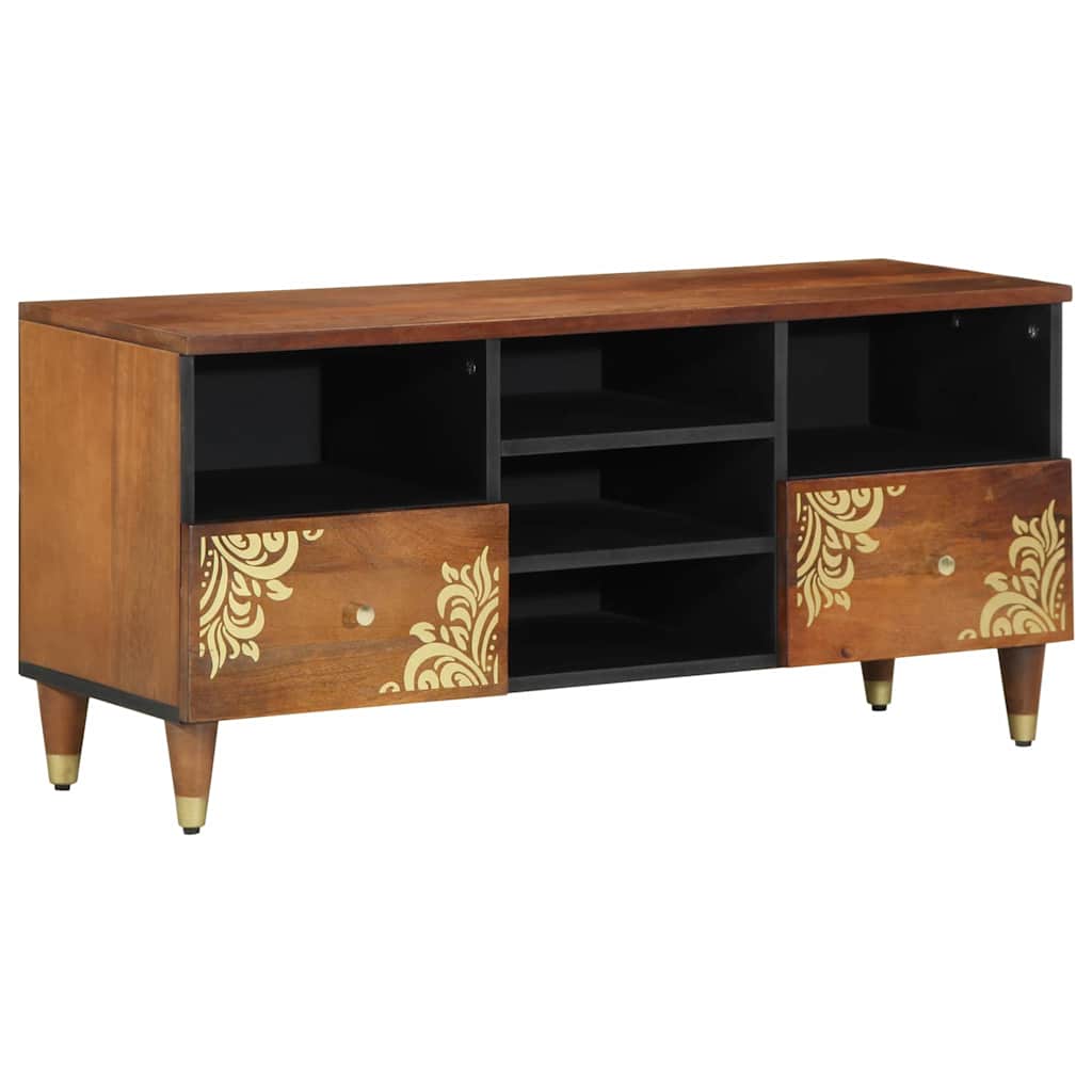 TV Cabinet with Shelf Brown 100 x 33.5 x 46 cm Solid Mango wood