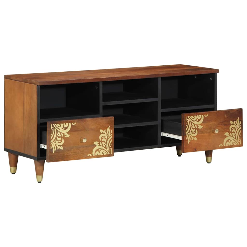 TV Cabinet with Shelf Brown 100 x 33.5 x 46 cm Solid Mango wood