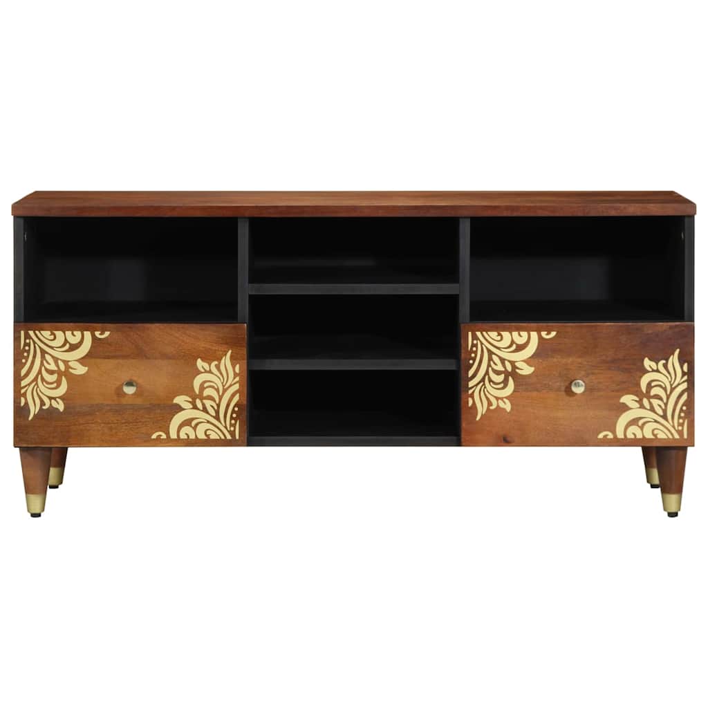 TV Cabinet with Shelf Brown 100 x 33.5 x 46 cm Solid Mango wood