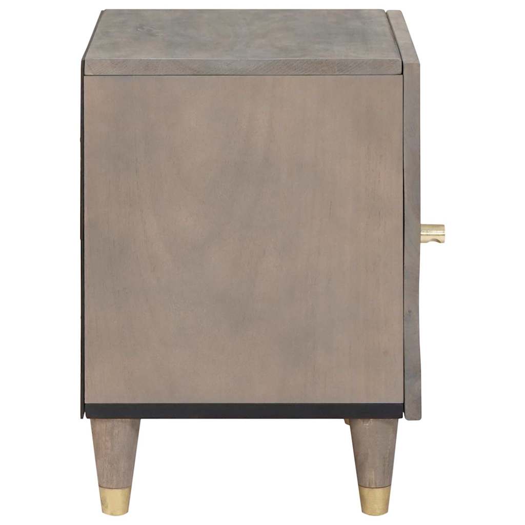Bedside Cabinet Grey 40 x 33 x 46 cm Solid mango wood