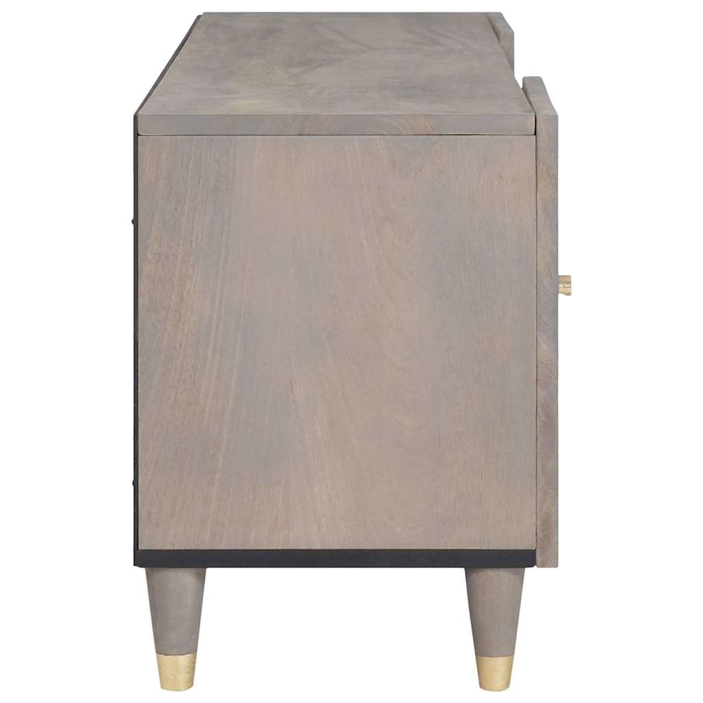 TV Cabinet Grey and Gold 105 x 33.5 x 46 cm Solid Mango wood
