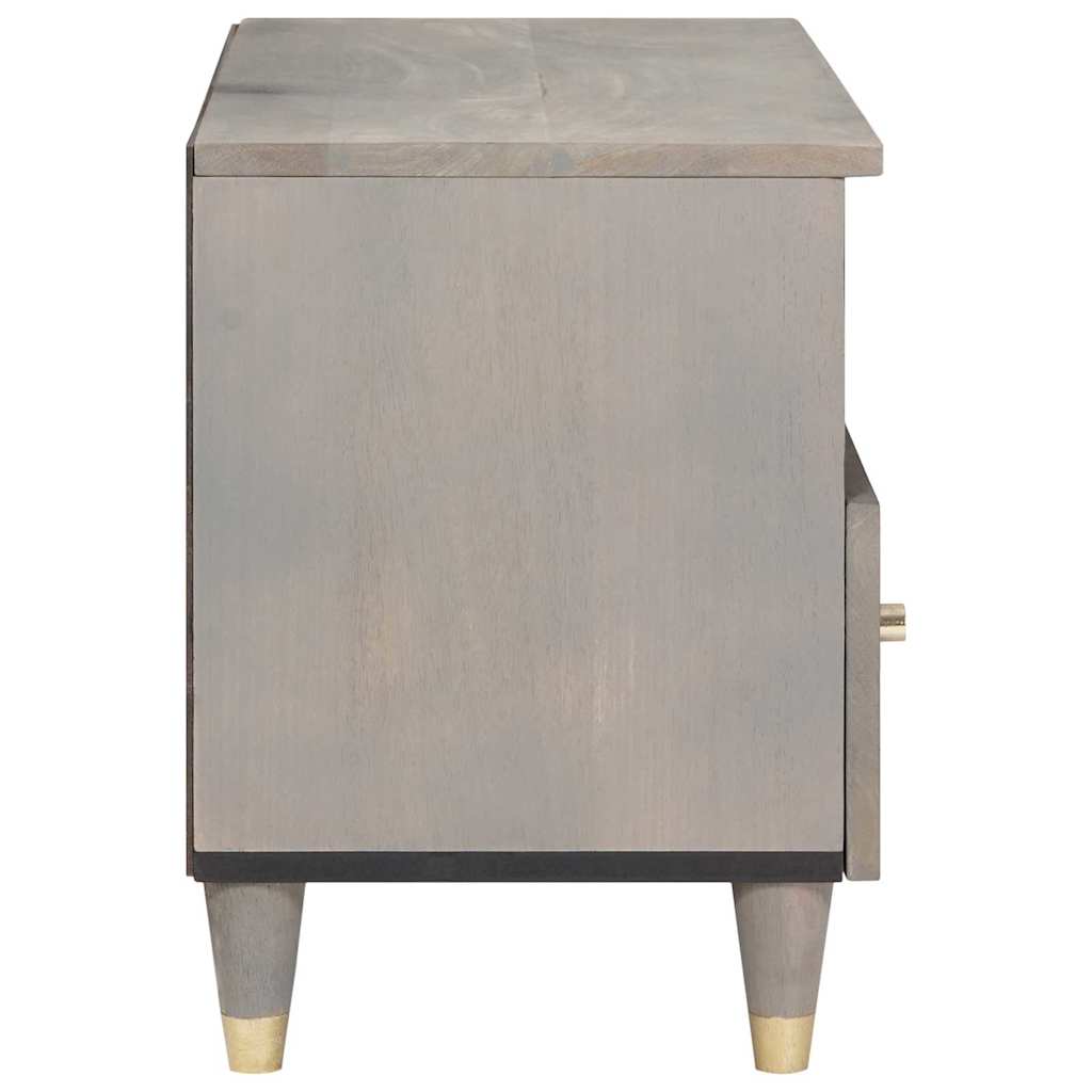 TV Cabinet with Shelf Grey and Gold Solid Mango wood