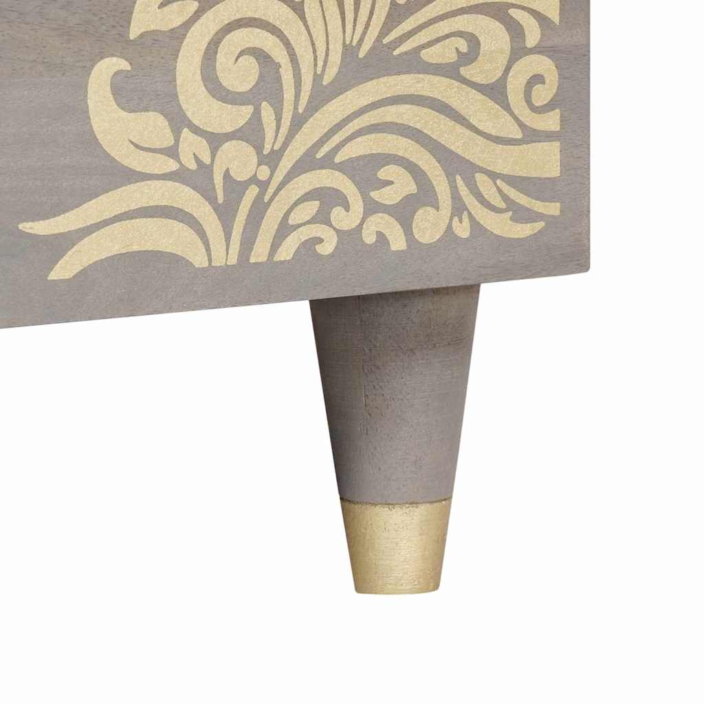 Coffee Table Grey 80 x 50 x 40 cm Solid mango wood