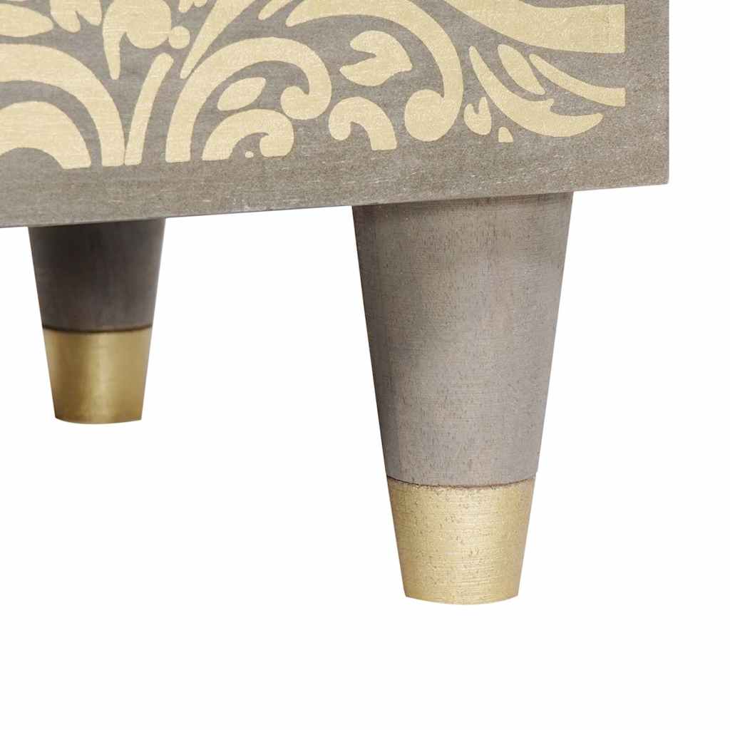 Bedside Cabinet Grey 50 x 33 x 60 cm Solid mango wood