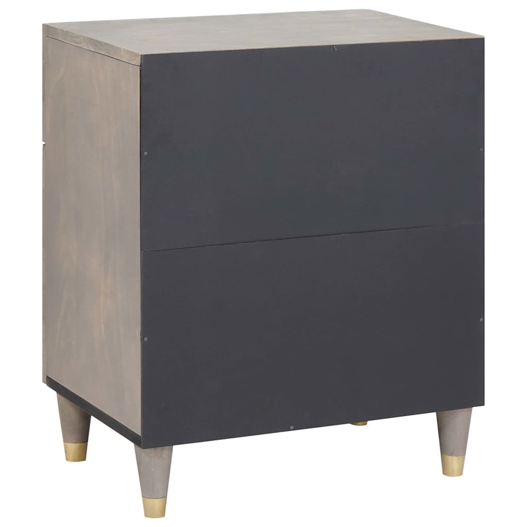 Bedside Cabinet Grey 50 x 33 x 60 cm Solid mango wood
