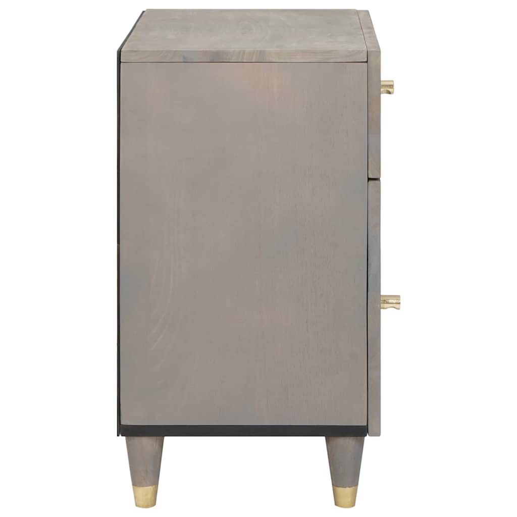 Bedside Cabinet Grey 50 x 33 x 60 cm Solid mango wood