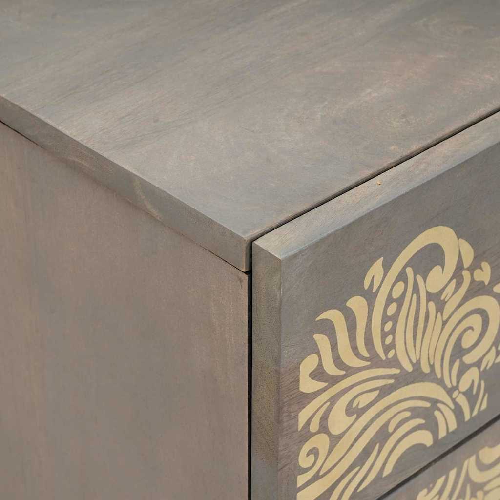 Bedside Cabinet Grey 50 x 33 x 60 cm Solid mango wood
