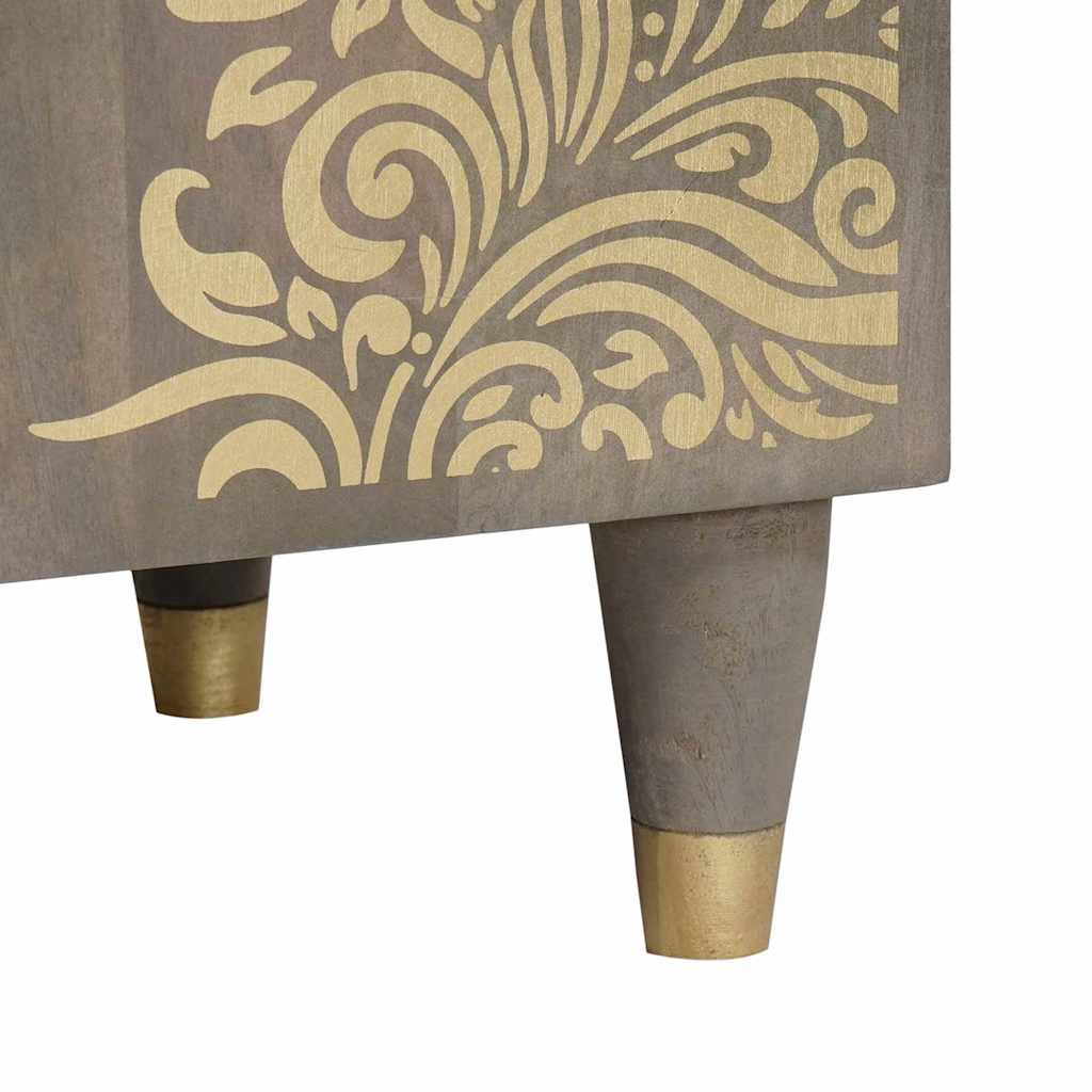 Bedside Cabinet Grey 50 x 33 x 60 cm Solid mango wood