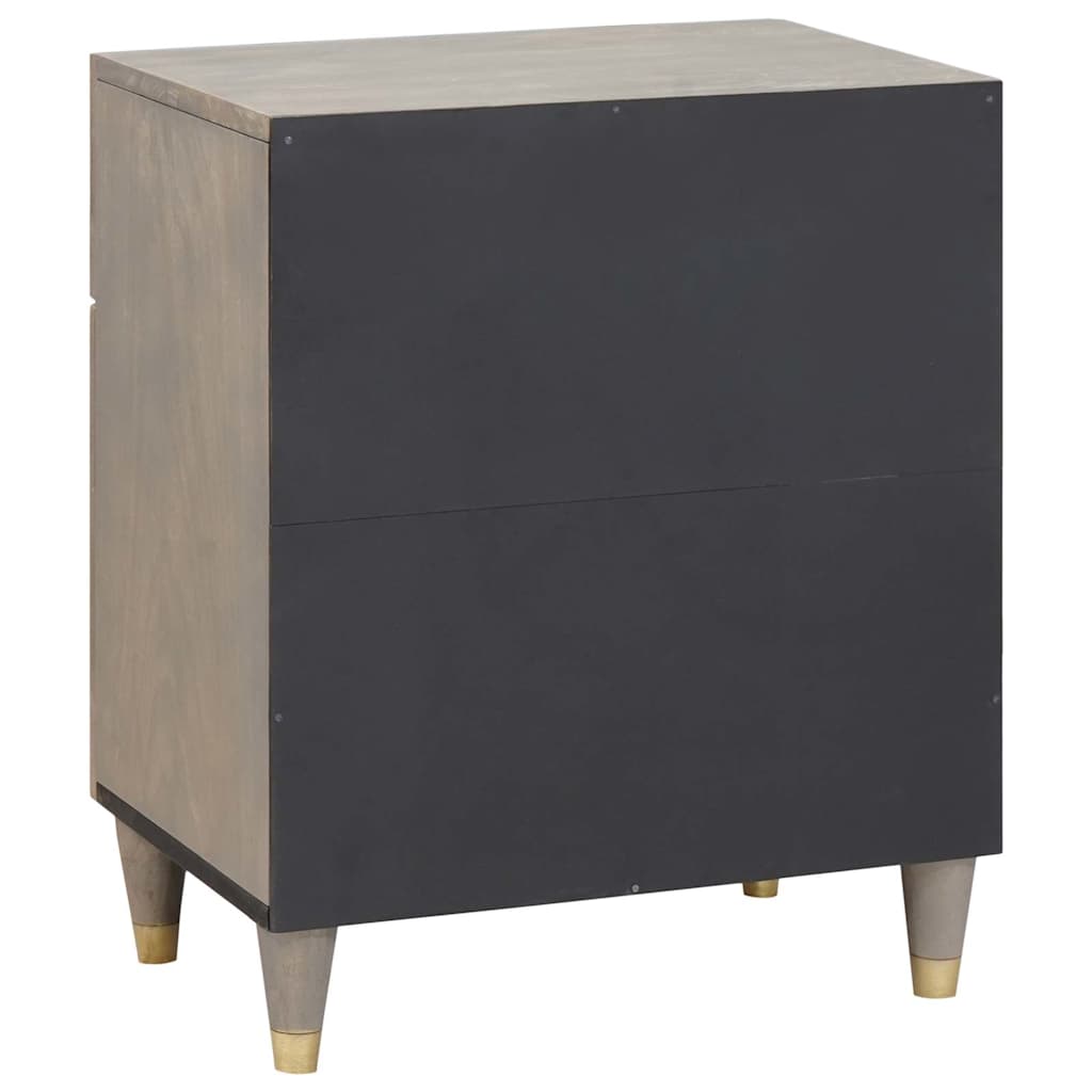 Bedside Cabinet Grey 50 x 33 x 60 cm Solid mango wood