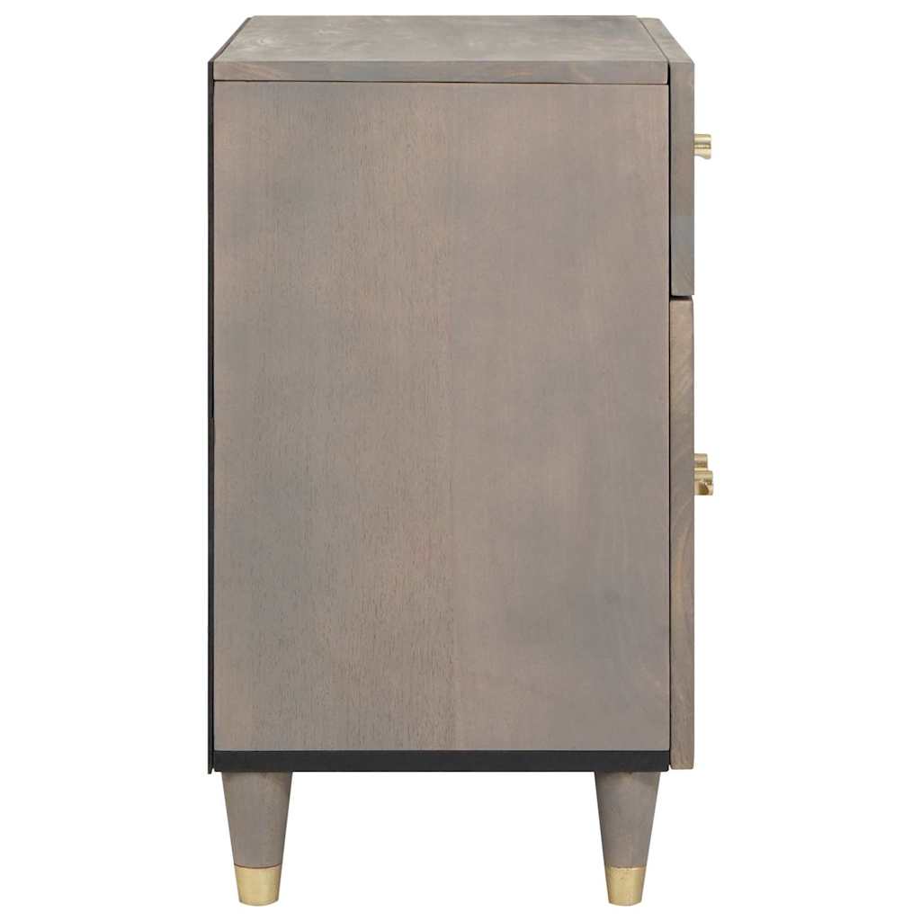 Bedside Cabinet Grey 50 x 33 x 60 cm Solid mango wood