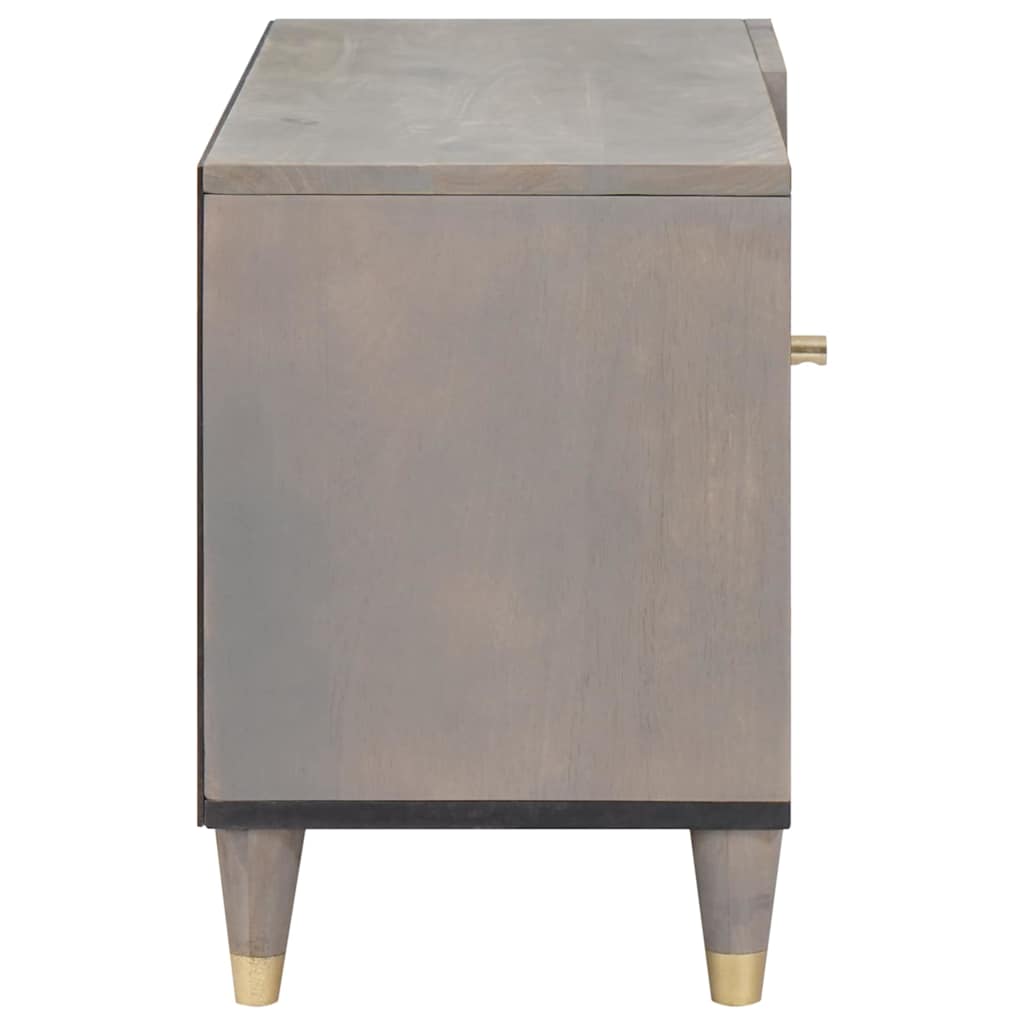 TV Cabinet Grey and Gold 80 x 31.5 x 46 cm Solid Mango wood