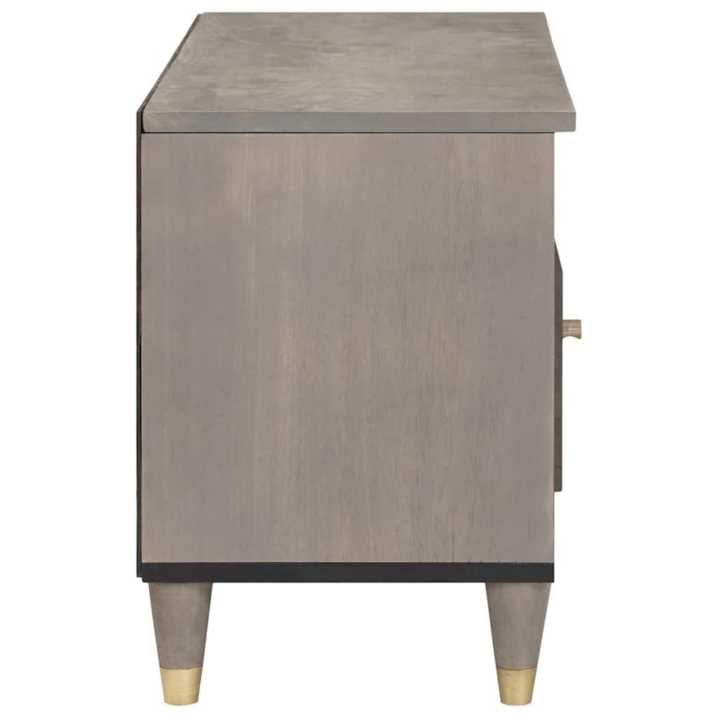 TV Cabinet Grey and Gold 80 x 33.5 x 46 cm Solid Mango wood