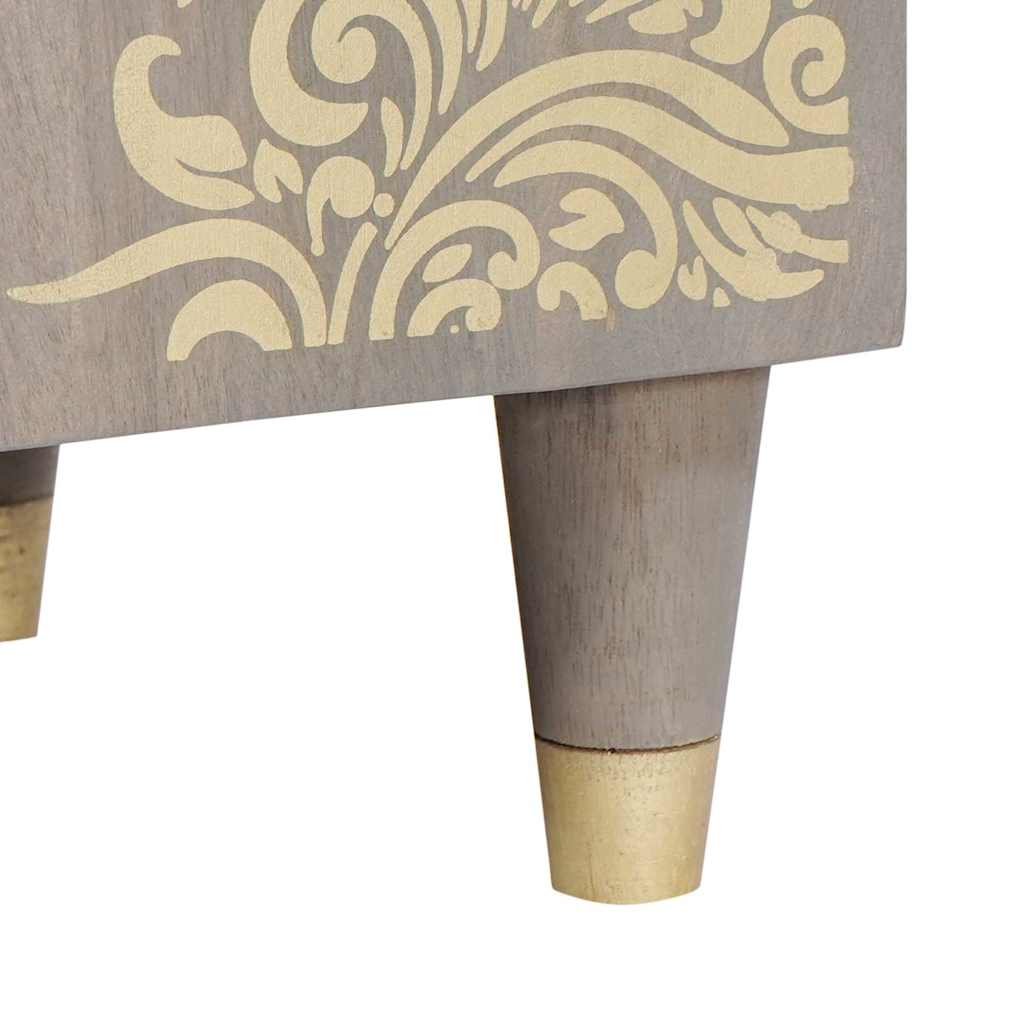 Sideboard with Drawer Grey 38 x 33.5 x 160 cm Solid Mango wood