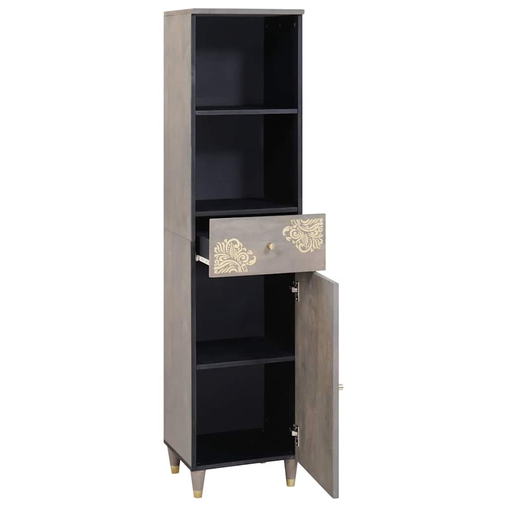 Sideboard with Drawer Grey 38 x 33.5 x 160 cm Solid Mango wood