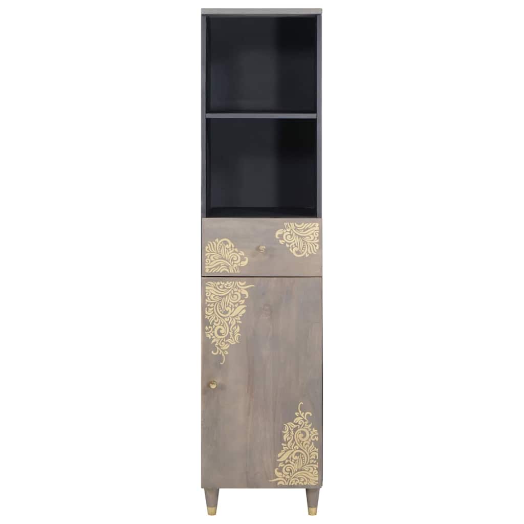 Sideboard with Drawer Grey 38 x 33.5 x 160 cm Solid Mango wood