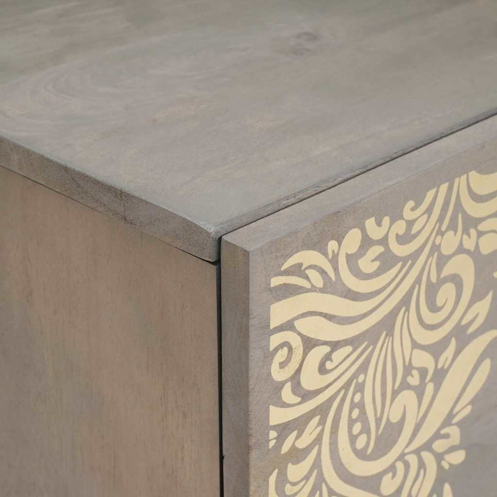 Sideboard Grey and Gold 40 x 33.5 x 75 cm Solid Mango wood
