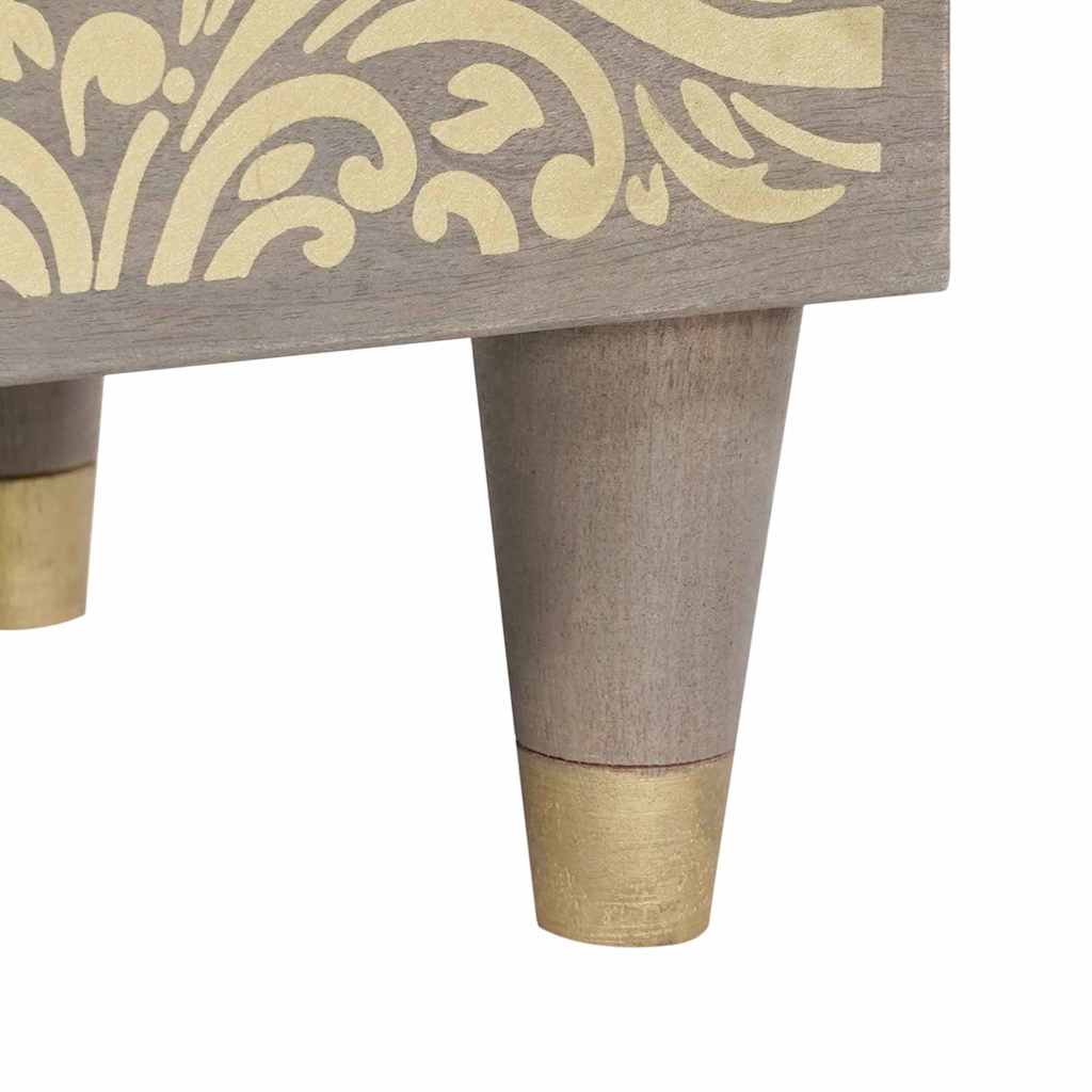 Sideboard Grey and Gold 40 x 33.5 x 75 cm Solid Mango wood