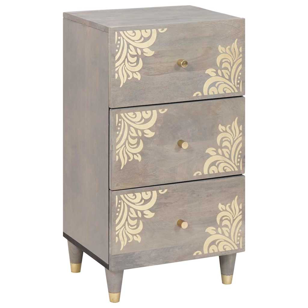 Sideboard Grey and Gold 40 x 33.5 x 75 cm Solid Mango wood