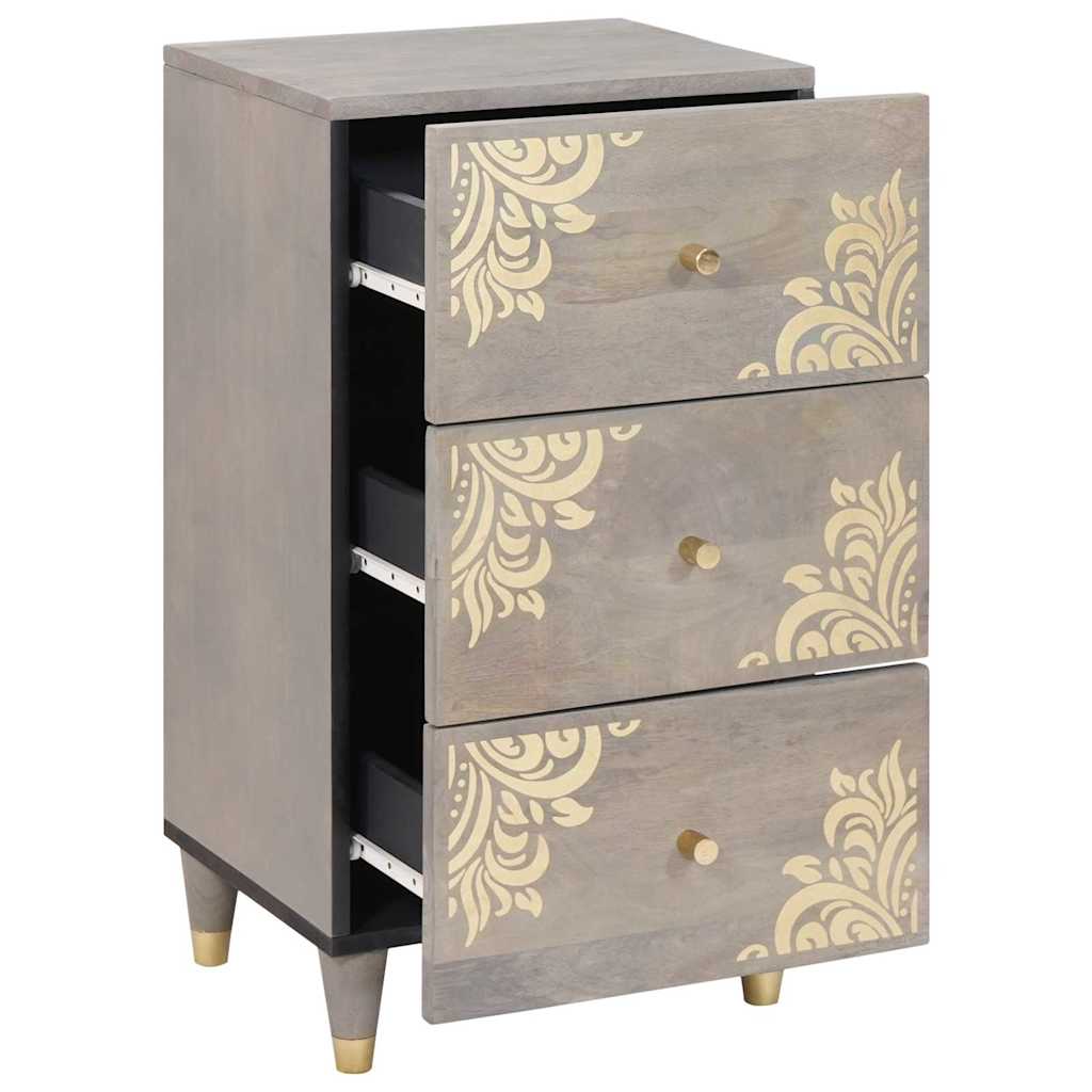 Sideboard Grey and Gold 40 x 33.5 x 75 cm Solid Mango wood