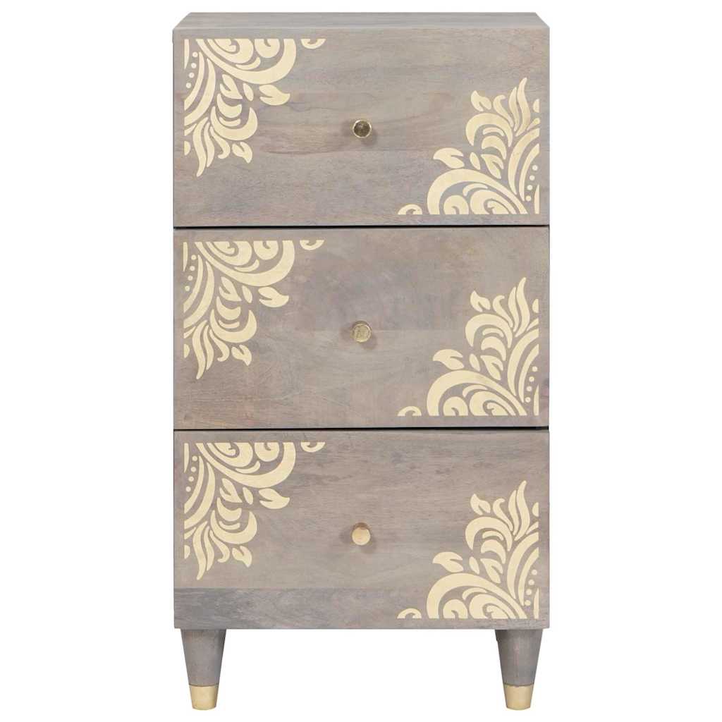 Sideboard Grey and Gold 40 x 33.5 x 75 cm Solid Mango wood
