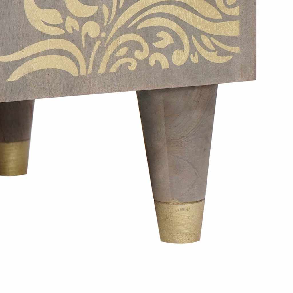 Sideboard Grey and Gold 60 x 33.5 x 75 cm Solid Mango wood