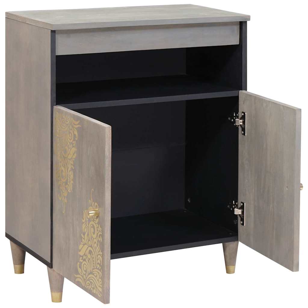 Sideboard Grey and Gold 60 x 33.5 x 75 cm Solid Mango wood
