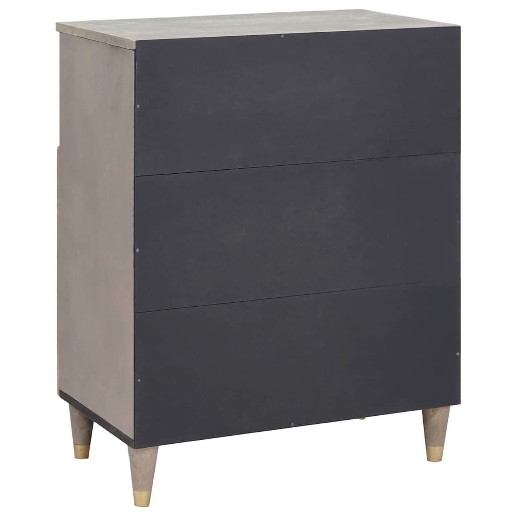 Sideboard Grey and Gold 60 x 33.5 x 75 cm Solid Mango wood