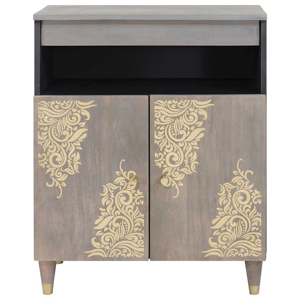 Sideboard Grey and Gold 60 x 33.5 x 75 cm Solid Mango wood