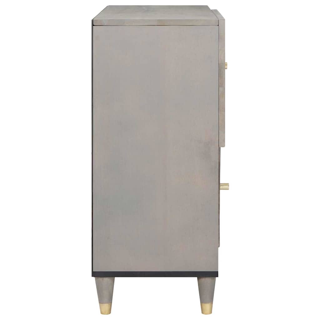 Sideboard Grey and Gold 80 x 33.5 x 75 cm Solid Mango wood