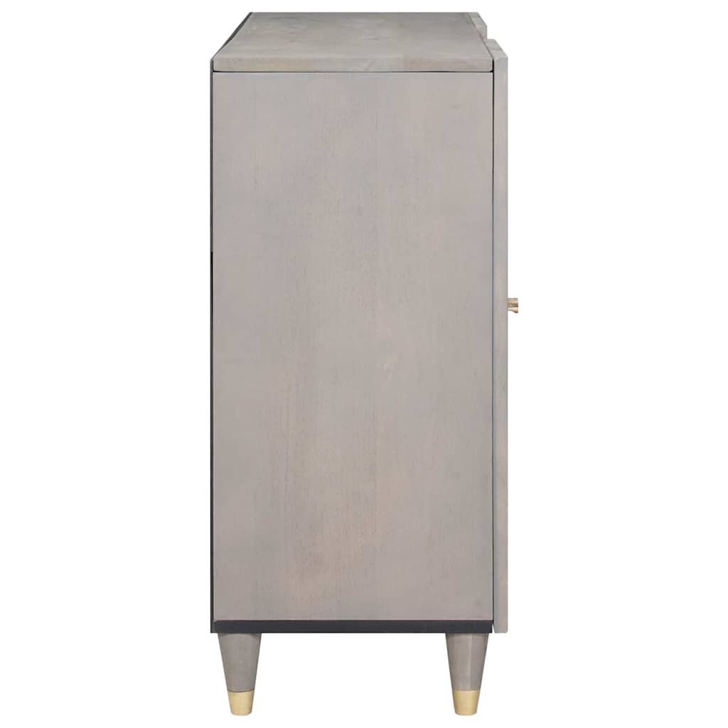 Sideboard Grey and Gold 90 x 33.5 x 75 cm Solid Mango wood