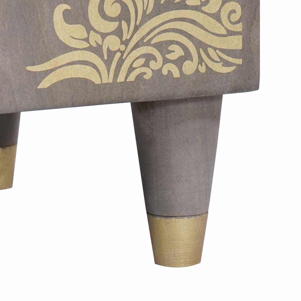 Highboard Grey and Gold 40 x 33.5 x 110 cm Solid Mango wood