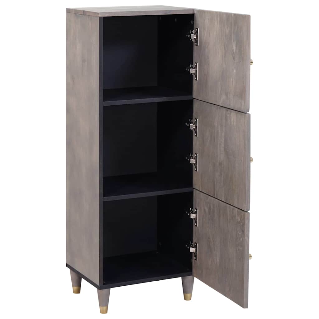 Highboard Grey and Gold 40 x 33.5 x 110 cm Solid Mango wood