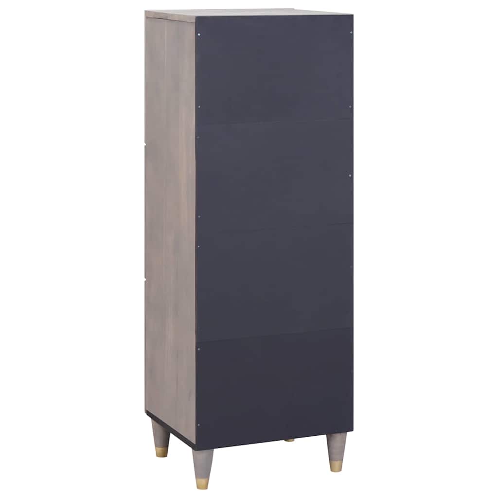 Highboard Grey and Gold 40 x 33.5 x 110 cm Solid Mango wood