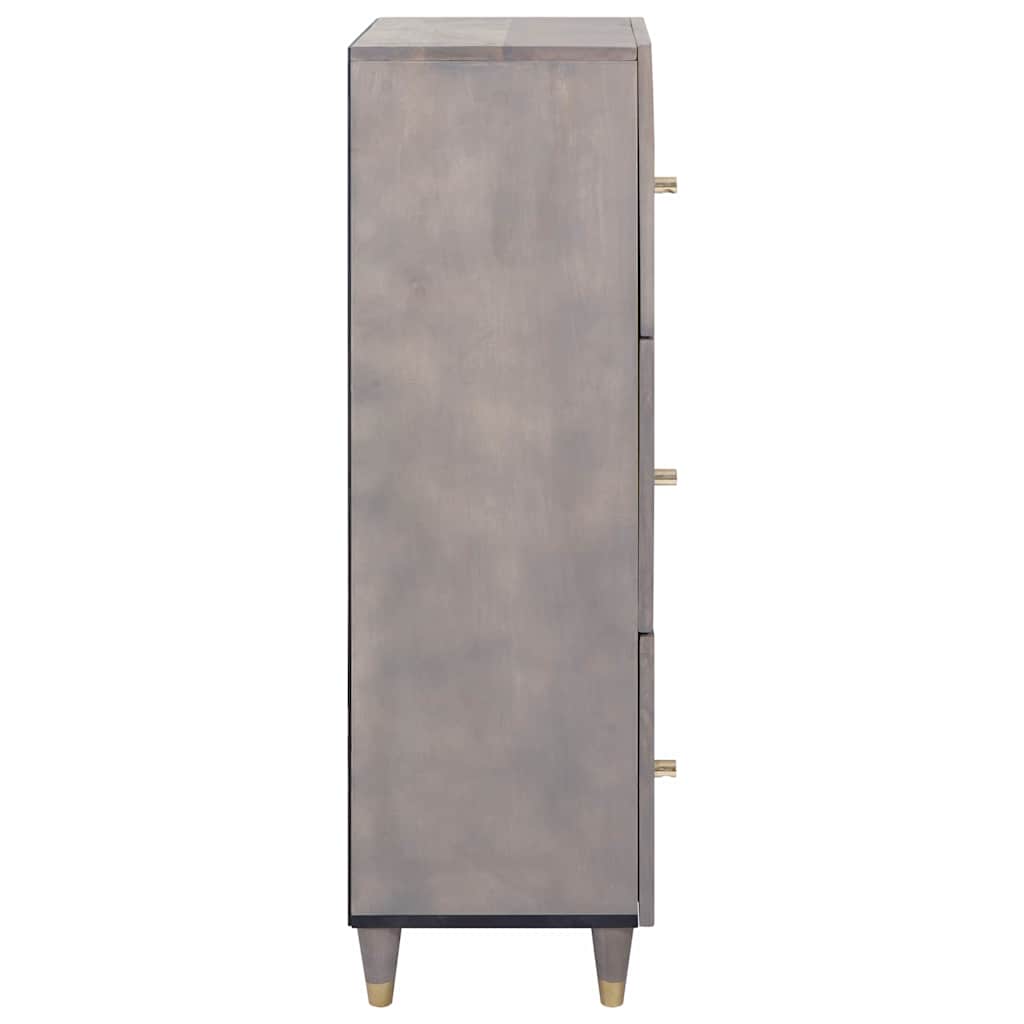 Highboard Grey and Gold 40 x 33.5 x 110 cm Solid Mango wood