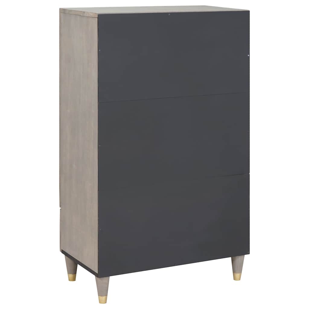 Highboard Grey and Gold 60 x 33.5 x 100 cm Solid Mango wood