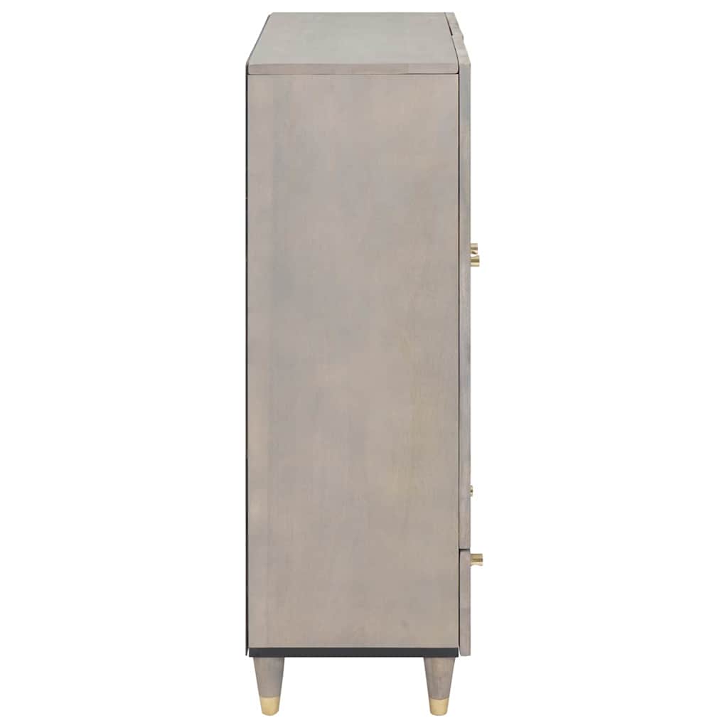 Highboard Grey and Gold 60 x 33.5 x 100 cm Solid Mango wood