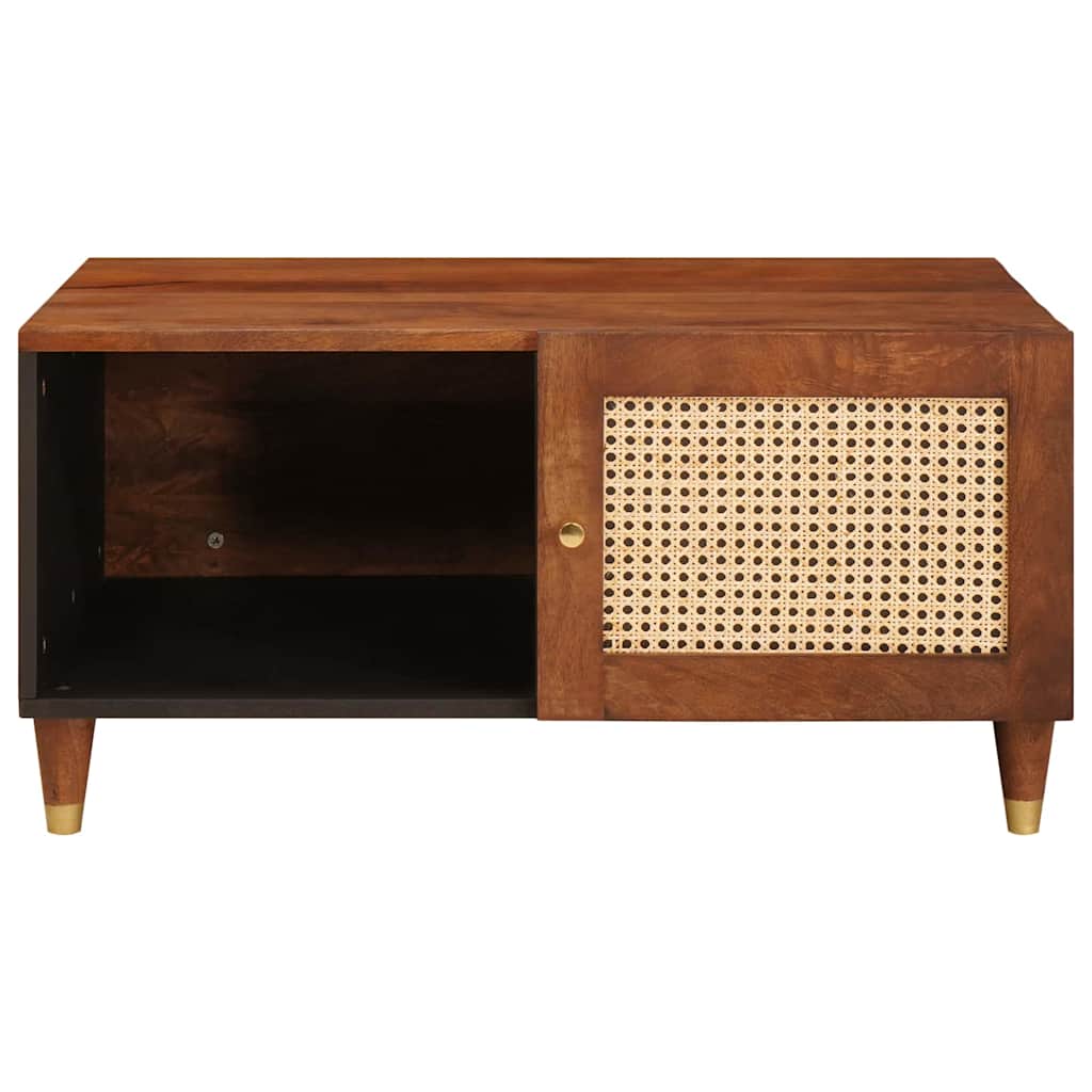 Coffee Tables Brown 80 x 50 x 40 cm Cane and solid mango wood
