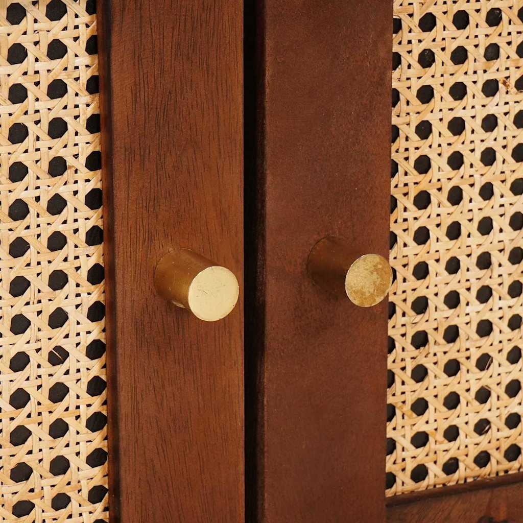 Coffee Tables Brown 80 x 50 x 40 cm Cane and solid mango wood