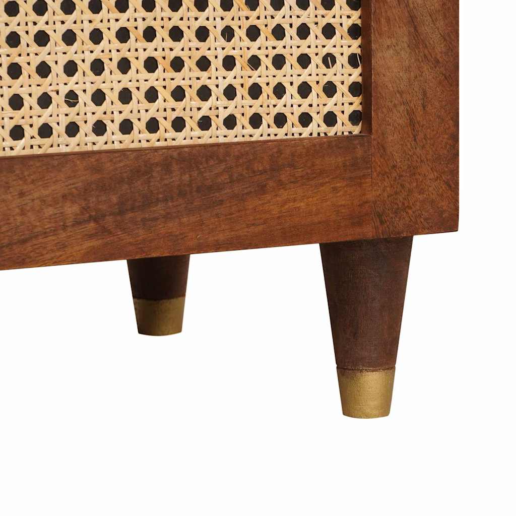Bedside Tables Brown 50 x 33 x 60 cm Cane and solid mango wood