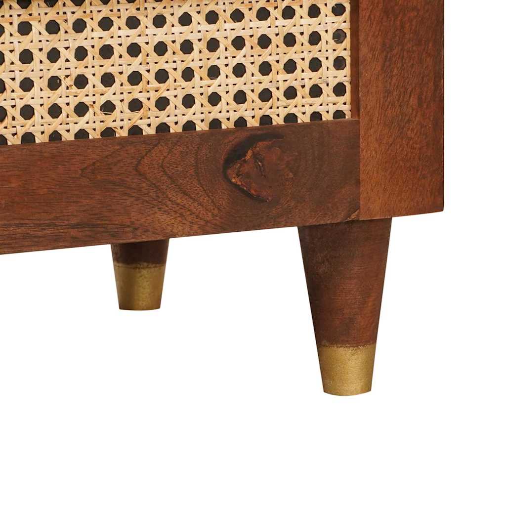 Bedside Tables Brown 50 x 33 x 60 cm Cane and solid mango wood