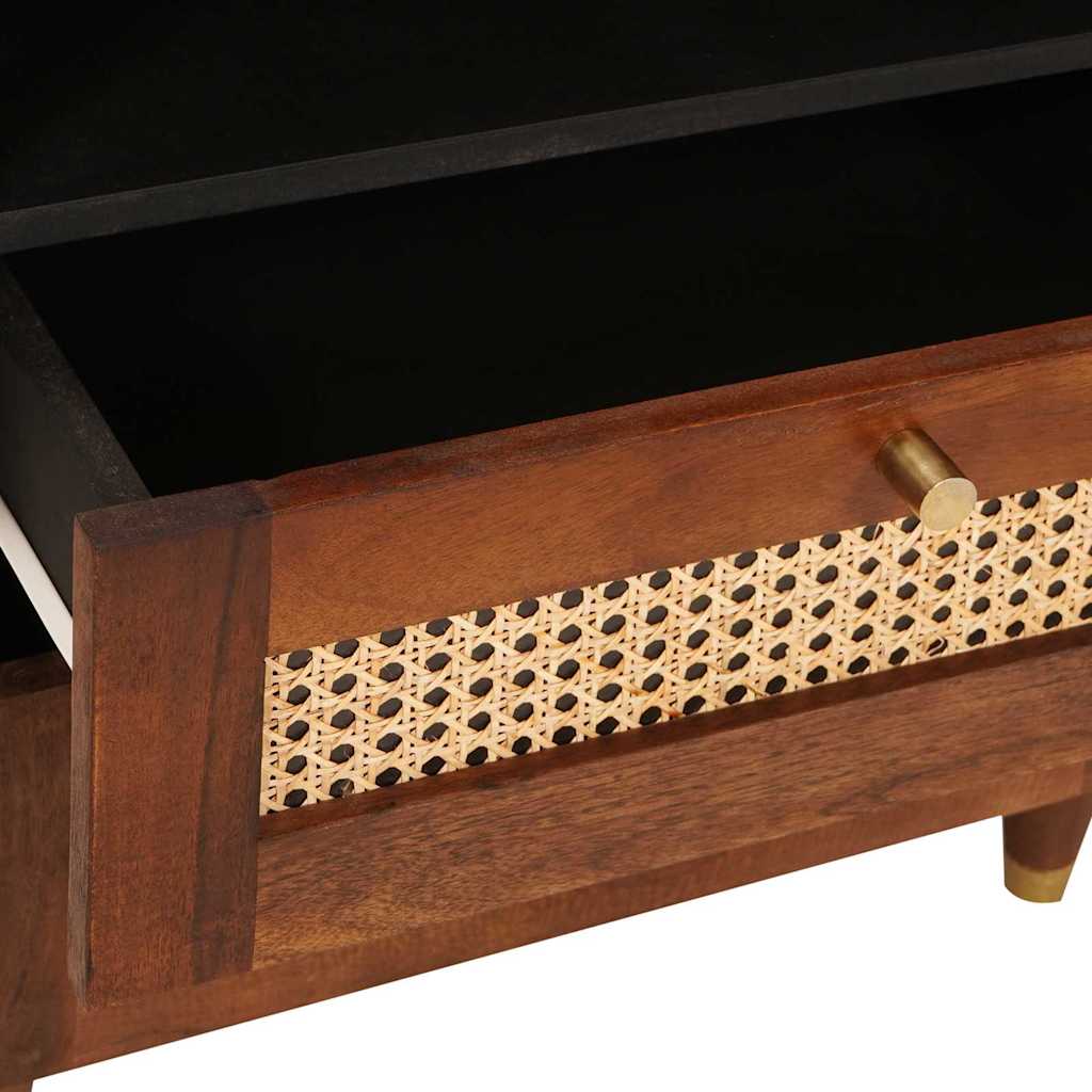 Bedside Tables Brown 50 x 33 x 60 cm Cane and solid mango wood