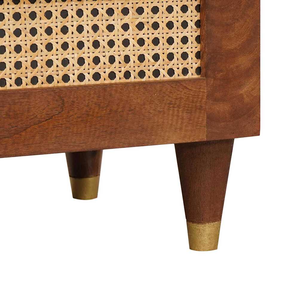 Bedside Tables Brown 50 x 33 x 60 cm Cane and solid mango wood