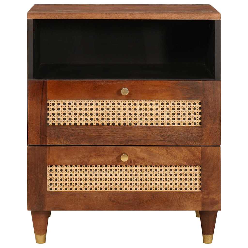Bedside Tables Brown 50 x 33 x 60 cm Cane and solid mango wood