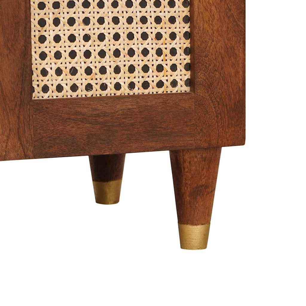 Bedside Tables Brown 50 x 33 x 60 cm Cane and solid mango wood