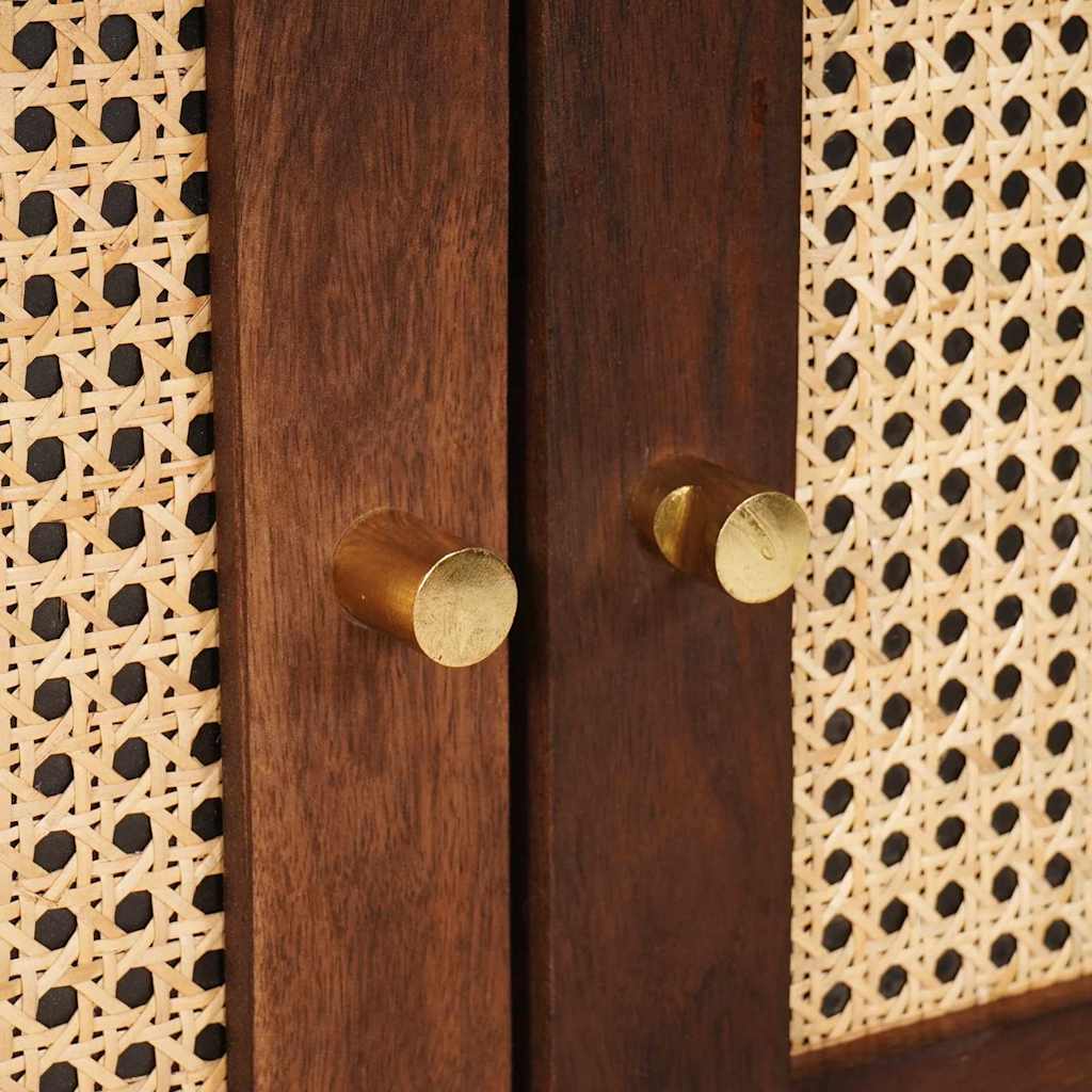Sideboard Brown 60 x 33.5 x 75 cm Cane and solid mango wood