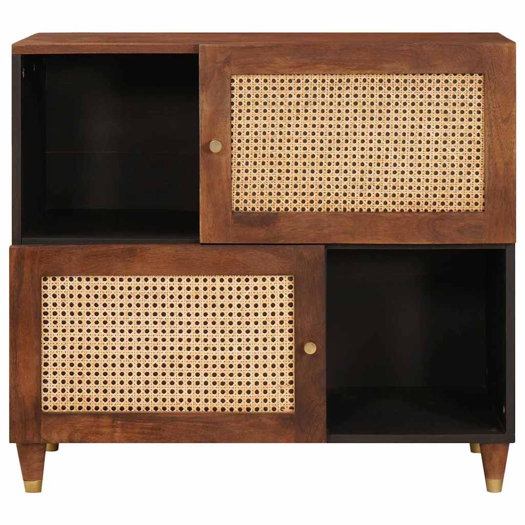 Sideboard Brown 80 x 33.5 x 75 cm Cane and solid mango wood