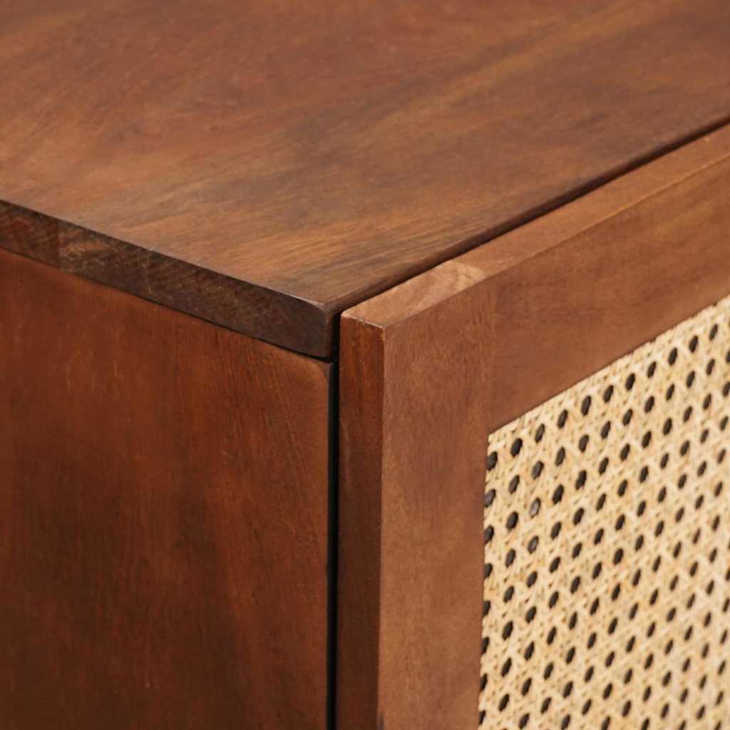 High board Brown 40 x 33.5 x 110 cm Cane and solid mango wood